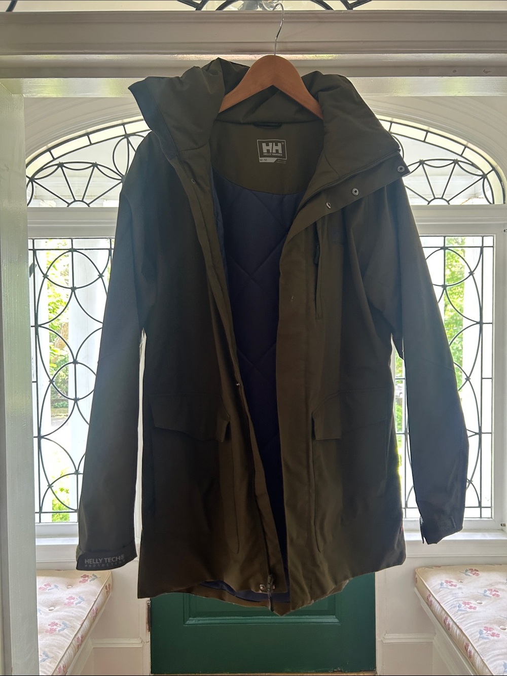 Helly Hansen Olive Green Waterproof Hooded Parka